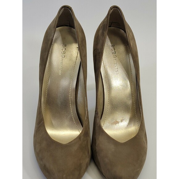 HHP Women's Size 9B BCBGeneration PL Brady Taupe Suede Leather Pumps Heels Shoes - Picture 7 of 8